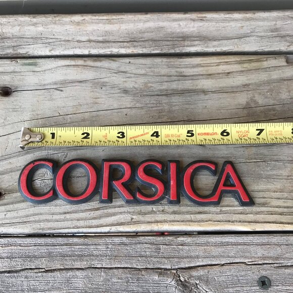 Vintage Chevrolet Corsica Emblem Script Chevy Red - Picture 2 of 4